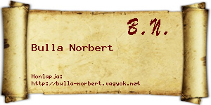 Bulla Norbert névjegykártya